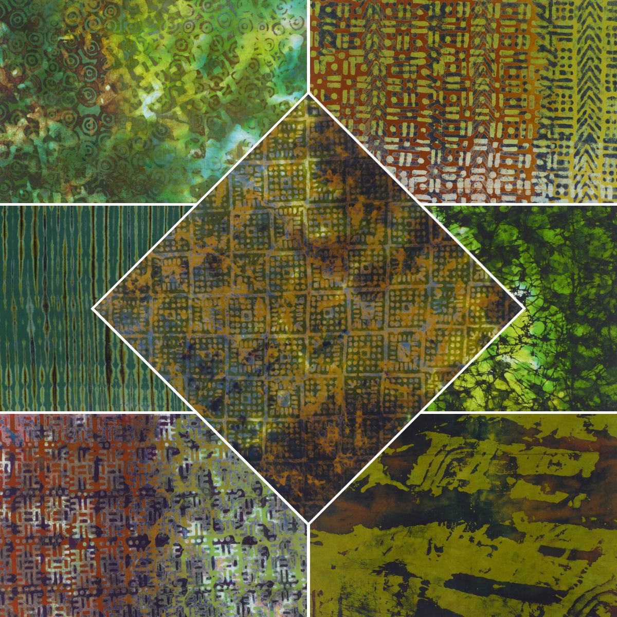 Hand-dyed African Batiks Batik Adventure Pack Rainforest