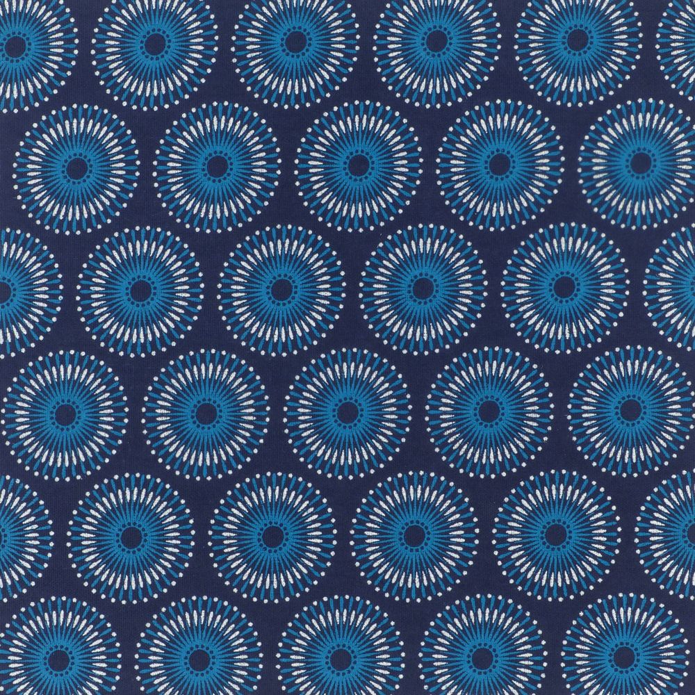 Shwe Shwe Colours Spirograph Navy Turquoise | The African Fabric Shop